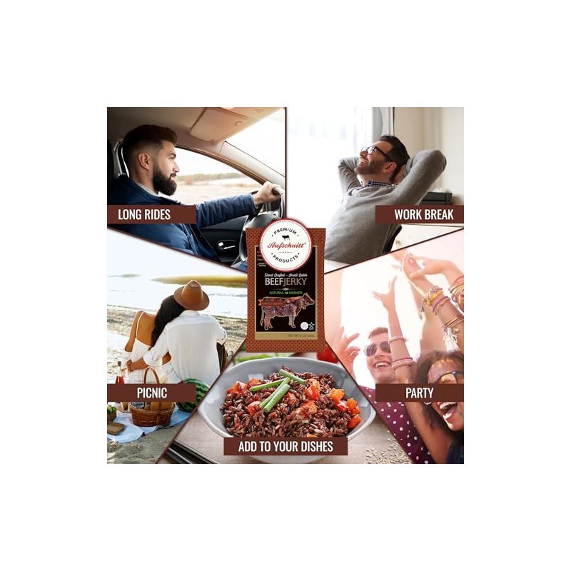 Aufschnitt Grass Fed Beef Jerky - Low Sodium, Certified Kosher