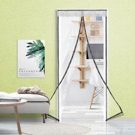 Standard Magnetic Draft Blocker for Entrance Doors (100x210) - Windproof Vinyl for Cold Weather 100x210