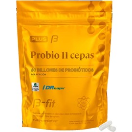 B-FIT B Probio - 11 Cepas y 60 Billones de Probióticos - Tecnología VCaps - Sin gluten (90 Cápsulas, Sin sabor)