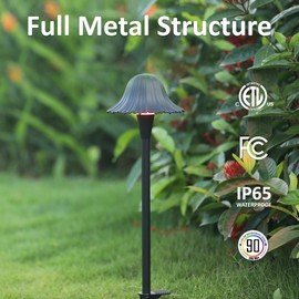 EZlumify Low Voltage Color Changing Pathway Lights, 5W 12V Wired LED RGB Color Changing Outdoor Christmas Landscape Lights for Garden Yard Pathway Path Walkway, High Pole, Heavy Duty, ETL, Black, 4PK