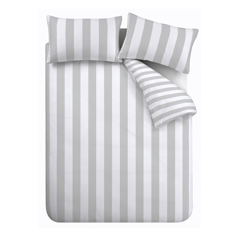 Catherine Lansfield Cove Stripe Reversible Single Duvet Cover Set with