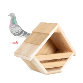 Punchau Cedar Open Mourning Dove Nesting Box for Outdoor - 14L x 11H x 6W Inches Bird Nesting Box - Outdoor Natural Rough Cut Cedar Dove Birdhouse for Outside Nesting