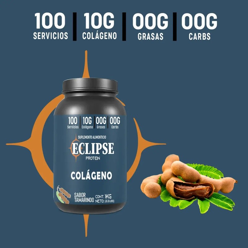 Colágeno Hidrolizado Eclipse 1kg Polvo Sabores 200 Servis