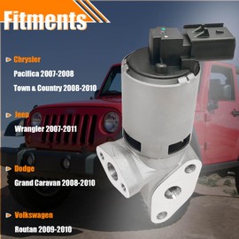 EGR Valve E-G-R1909 Fit for Chrysler Pacifica Town & Country, for 2008-2010 Dodge Grand Caravan, for Jeep Wrangler, for Routan EGR Valve Exhaust Gas Recirculation Valves Replace OE# 4861674AB EGR1909