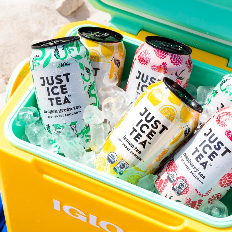 Just Ice Tea, Raspberry Flavored Black Iced Tea, 12-Pack (12oz