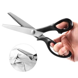 KimDaro Pinking Shears Set, 9.2 Inches Handled Professional Stainless Steel Dressmaking Sewing Craft Scissors Zig Zag Scissors (Serrated, 7mm)