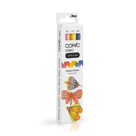 Copic Ciao Layer & Mix Brilliant Palette Marker Set with 3 Different Colours, Layout Markers with One Medium Width and One Brush Tip
