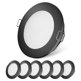 GZV - Luz de techo empotrada para caravana, barco, caravana, 12 V, luz LED CC para debajo del gabinete, caravana, camión, autocaravana, velero, iluminación interior, paquete de 6 (4100 K con acabado