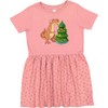 inktastic Tyrannosaurus Rex Decorating Christmas Tree Toddler Dress 4T Mauve