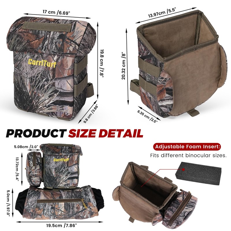 CarriTurf Binoculars Harness with Rangefinder Pouch (PRO-Silent&Waterproof)