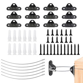 6 Pieces Anti-tip, Adjustable Anti-tip Device, Furniture Anti-tip Holder, Anti-tip Lock, for Bookshelves, Drawers, cabinets (Black)