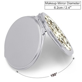 Traditional Mexican Lizards Talavera Ceramic Ethnic Folk Ornament Folding Make Up Mirror, Portable Travel Makeup Mirror, Compact 2X/1X Magnification Mirror for Mom Women Ladies 2.4 x 2.4 inch