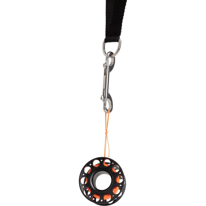 Cressi Finger Spool w/SS Bolt Snap Black - Technical Finger