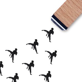 Karate Rubber Stamp, 3/5 Inch Small Mini Martial Arts Stamp for Scrapbooking Card Making Planner