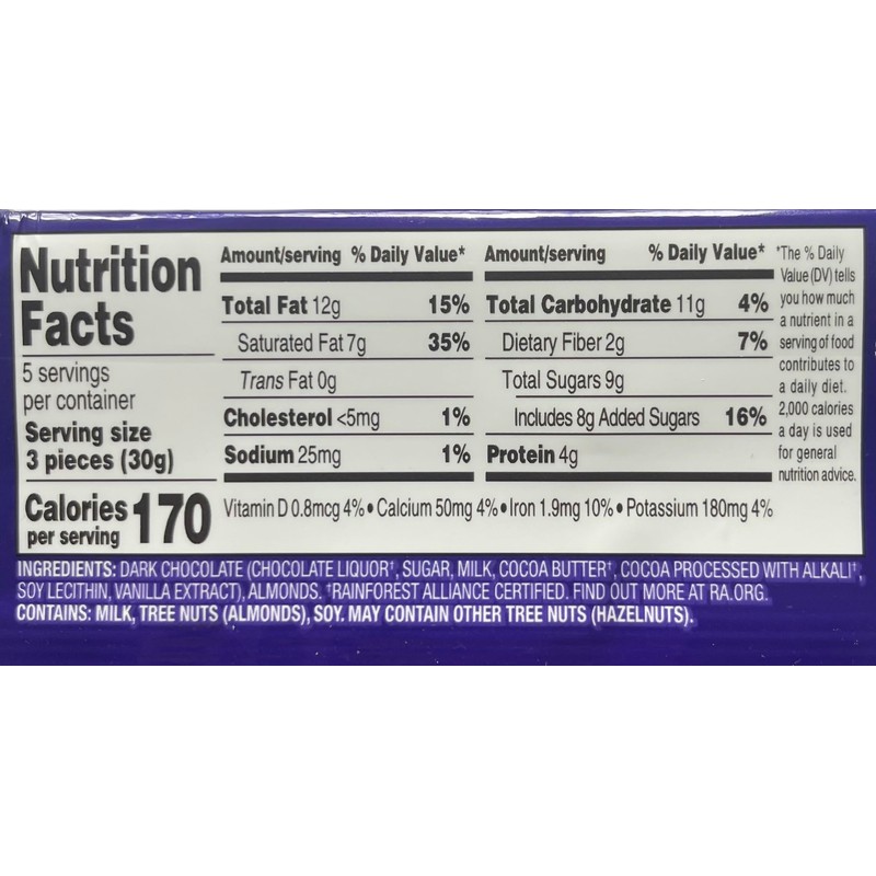 Choceur Dark Chocolate with Almonds Gourmet Chocolatier 5.29 oz made