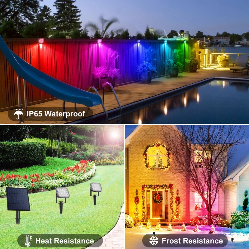 T-SUN Solar Spot Lights Color Changing LED Outdoor Garden Pathway