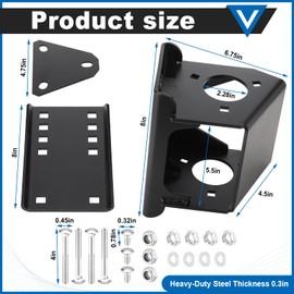 Shimeyao Tongue Jack Stand Bracket Bolt-On Relocation Set Fit for 3-Bolt & A-Frame Style Heavy Duty Trailer Jack Mounting Kit for Trailer Rv Boat Powder Black Steel Powder Coated