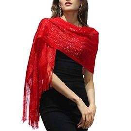 DiaryLook Stole for Evening Dress Glitter Scarf Silver Women's Festive 20s Silver Dress, Black gold