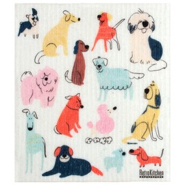 RetroKitchen Swedish Dish Sponge Cloth - Colourful Dogs