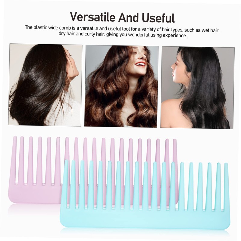 Healvian 5pcs Wide Tooth Combs for Curly Hair Detangling Combs