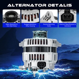 Alternator Replacement New Fit for INFINITI QX4 2001-2002 3.5L, for Nissan Pathfinder 2001-2002 3.5L, High Output Alternator Replace for 12286 23100-3W400
