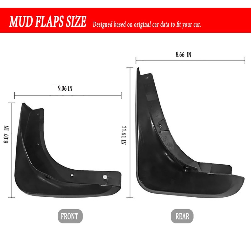 Mud Flaps Mud Guards Fit for 2013-2021 Chrysler 300C, Front