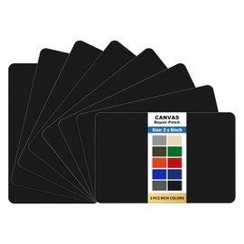 KING MOUNTAIN Self Adhesive Nylon Fabric Repair Patch, 5×8 Inches 8 Pcs, Quick Down Jacket Repair Patch, Waterproof Outdoor Gear Patch Kit for Tent,Backpacks,Umbrella, Gloves, Sleeping Bag (Black