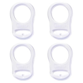 4 Stück Schnullerkette Silikon,Transparent Silikonknopfring Silikonring für Schnuller,Silikon-Knopf-Ring,Silikonring für Schnullerkette,Schnuller Adapter,Silikon Dummy Halter Clip Adapter Ring