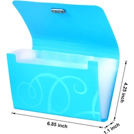 A6 Plastic File Organizer Wallet Mini Expanding File Folder,3Pc Expanding File Document Storage Wallet,Expanding File Organiser Accordion Folder,13 Pocket Accordion File Mini Organizer Wallet,Mixcolor