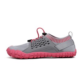 NORTIV 8 Zapatos de Agua para Mujer de Secado R?Pido Zapatos de Piscina para Playa, Yoga, Surf Light Grey Watermelon Red Size 7 M US Treklady-2