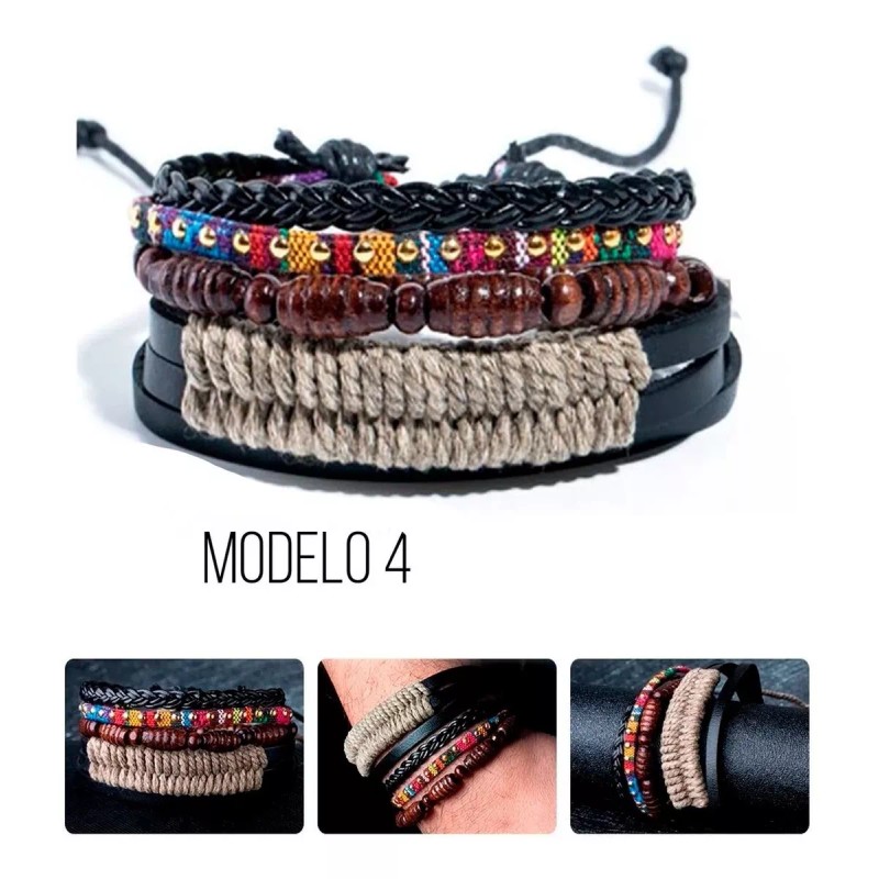 Veraly Pulsera Cuero Boho Vintage Multicapa Caballero Variedad