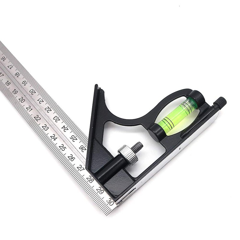 DollaTek 300mm stainless steel multi-function combination square for woodworking