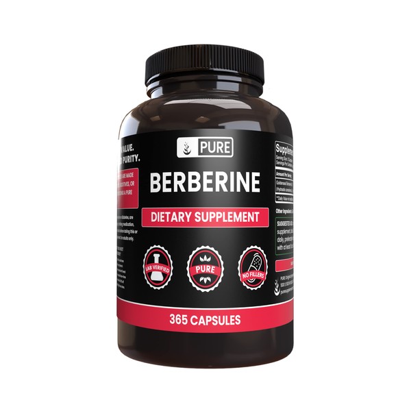 Pure Original Ingredients Berberine (365 Capsules) No Magnesium Or Rice Fillers, Always Pure, Lab Verified