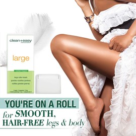 Clean + Easy Large Roller Heads for Use with Roll-On Wax Refill, Disposable and Easy to Attach, Hassle-free Wax Application on Shoulders, Back, Chest, Arms, Thighs, and Legs, 3 Roller Heads - 2 Packs