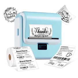 ORGSTA Label Maker Machine with Tape, T003 Thermal Label Maker, 3.15 Inch Bluetooth Label Printer Compatible with Phone & PC, Sticker Printer Barcode Thermal Maker for Small Business, Home, School