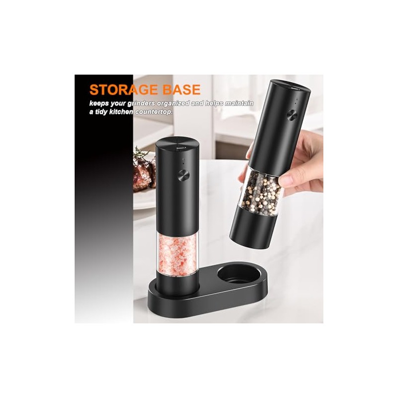 Rechargeable Electric Salt and Pepper Grinder Set