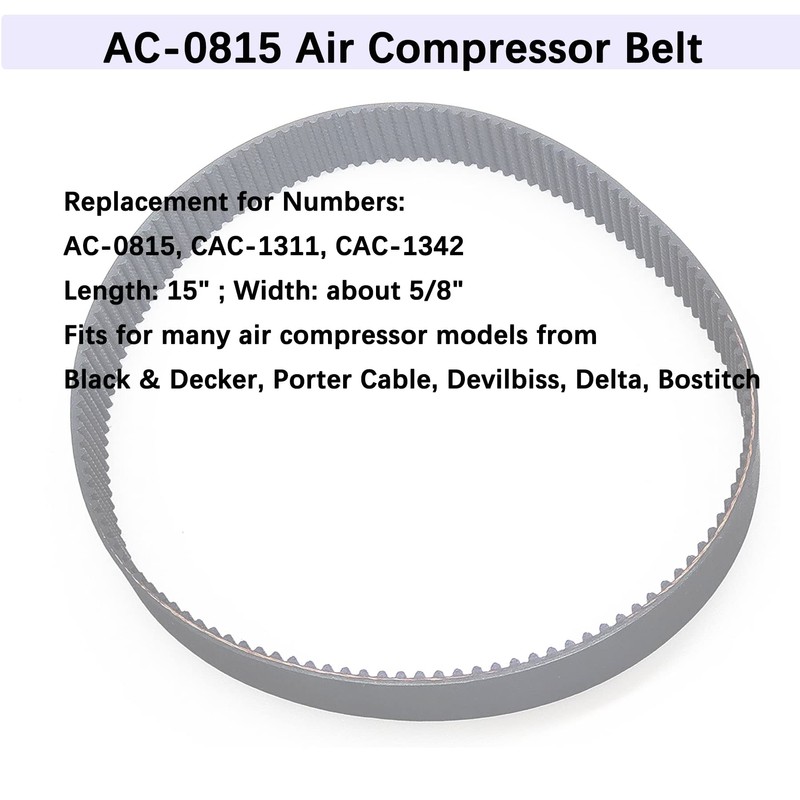 AC-0815 Air Compressor Belt for Craftsman Replaces Part Numbers CAC-1311,