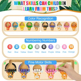 Ainiv Magnetic Game Labyrinth, Colours Learning Sorting Game, Montessori Toy from 3 Years Wooden Toy Motor Skills Toy Educational Toy from 3 4 5 6 7 Years Children Boys Girls