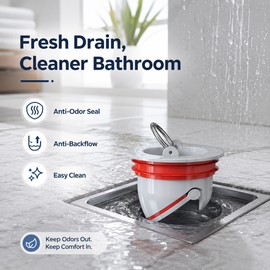 One-Way Floor Drain Cover for Odor Control – PVC Sewer Strainer Plug for Bathroom, Shower & Kitchen Drains