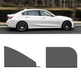 Opuweiy 4 PCS Car Window Screen Mesh, Heat Block Double-layer Car Window Shade, Breathable High Elastic Mesh Privacy Protection Curtain, Universal for Most Sedans (Black)