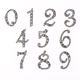 Craftbuddy US 2 x 9" Self Adhesive Stick on Black Rhinestone Numbers Gems Crystals