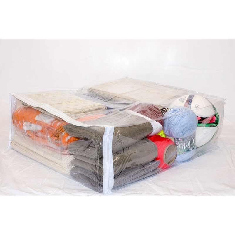 Vinylpac 5-Pack Clear Vinyl Zippered Storage Bags 20 x 23