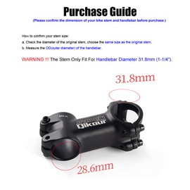 Bike Stem 31.8 Bicycle Stem 17 Degree, Handlebar Riser Extender for Road Bike, Mountain Bike, MTB, BMX, Cycling (Only Fit 1.25"/31.8mm Handlebar) (100 mm)