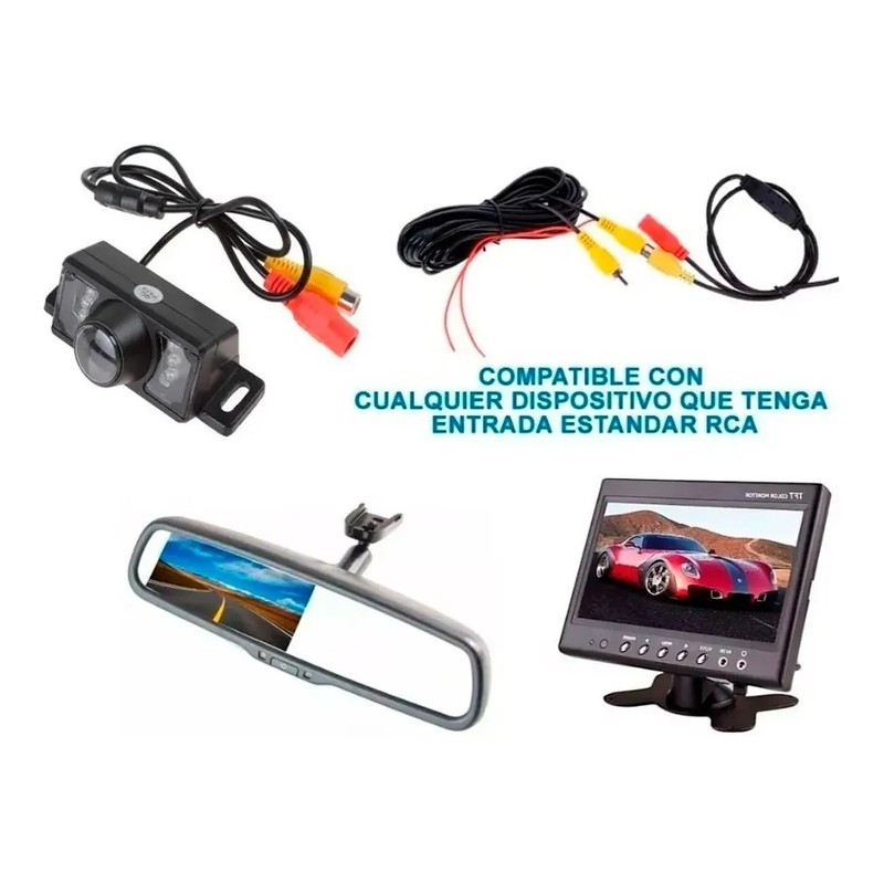 Camara Reversa Universal Vision Nocturna 7 Leds Contra Agua