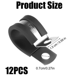 Pipe Clamps with Rubber Insert Stainless Steel 16 mm Pack of 12