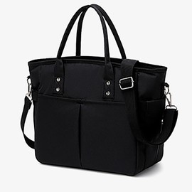 Lunch Bags for Women,Insulated Lunch Tote Bag with Adjustable Shoulder Strap, Lunch Box with Drinks Holder for Adults Men Work Picnic Beach Workout (Black)