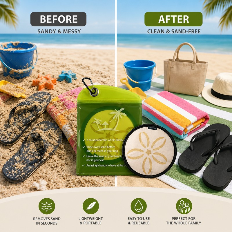Mesh Beach Sand Removal Bag for Family Trips – Nylon
