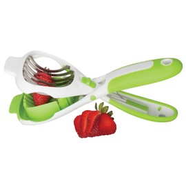 HIC Kitchen Handy Dandy Slicer For Eggs, Fruit, Mushrooms, Stainless Steel Blades, Non-Slip Grip, Spring-Loaded Action