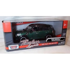 Motormax timeless legends Mini còòpér S Countryman Green Black Roof car 1:24 scale diecast model