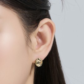Gold&Deer 14K Goldfield Flat Wave Frame Earrings Rose Gold / 골드앤디어 14K 골드필드 플랫 웨이브 프레임 귀걸이 로즈골드